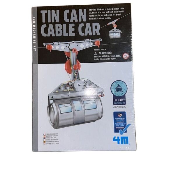 4M Tin Can Cable Car Fun Mechanics Kit Educational Experiment Science Building - Picture 1 of 7